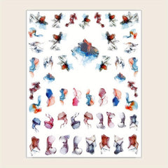 Waterproof Nail Art Stickers Self Adhesive Decal Strips 1 Sheet