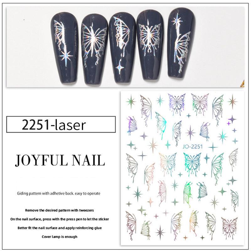 Slivery 3D Butterfly Nail Art Stickers for Manicure Decorations