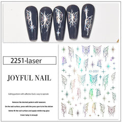 Slivery 3D Butterfly Nail Art Stickers for Manicure Decorations