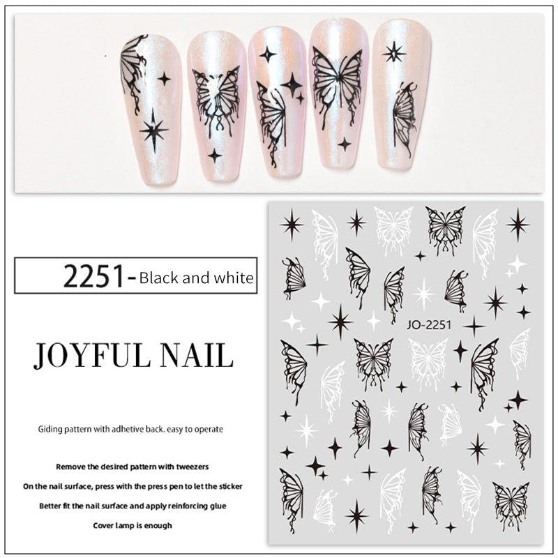 Slivery 3D Butterfly Nail Art Stickers for Manicure Decorations