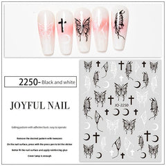Slivery 3D Butterfly Nail Art Stickers for Manicure Decorations