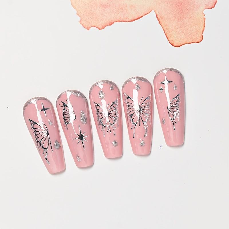 Slivery 3D Butterfly Nail Art Stickers for Manicure Decorations