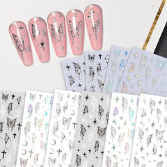 Slivery 3D Butterfly Nail Art Stickers for Manicure Decorations