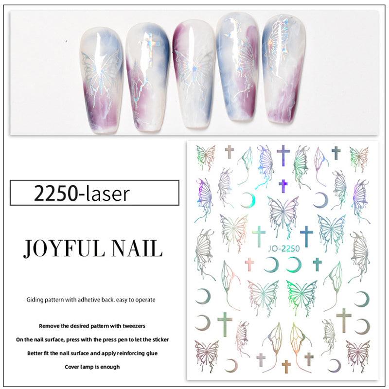 Slivery 3D Butterfly Nail Art Stickers for Manicure Decorations