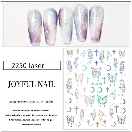 Slivery 3D Butterfly Nail Art Stickers for Manicure Decorations