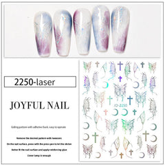 Slivery 3D Butterfly Nail Art Stickers for Manicure Decorations