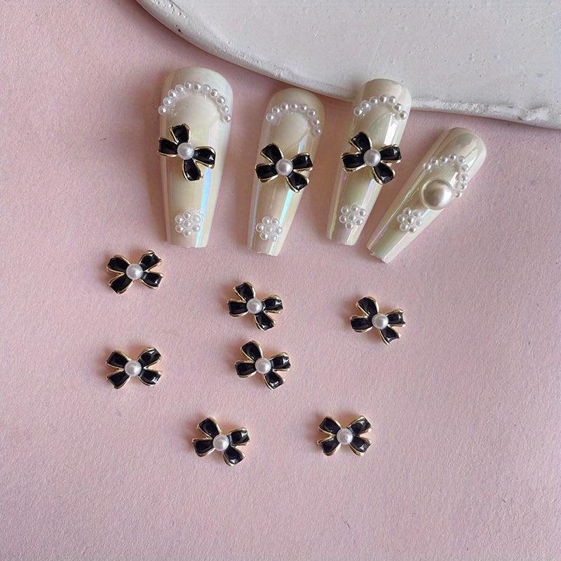 Camellia Nail Charms Bow Nail Ornament 6 Pcs