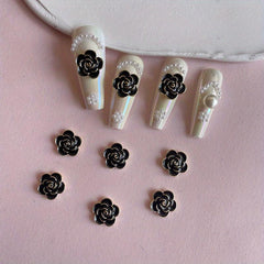 Camellia Nail Charms Bow Nail Ornament 6 Pcs