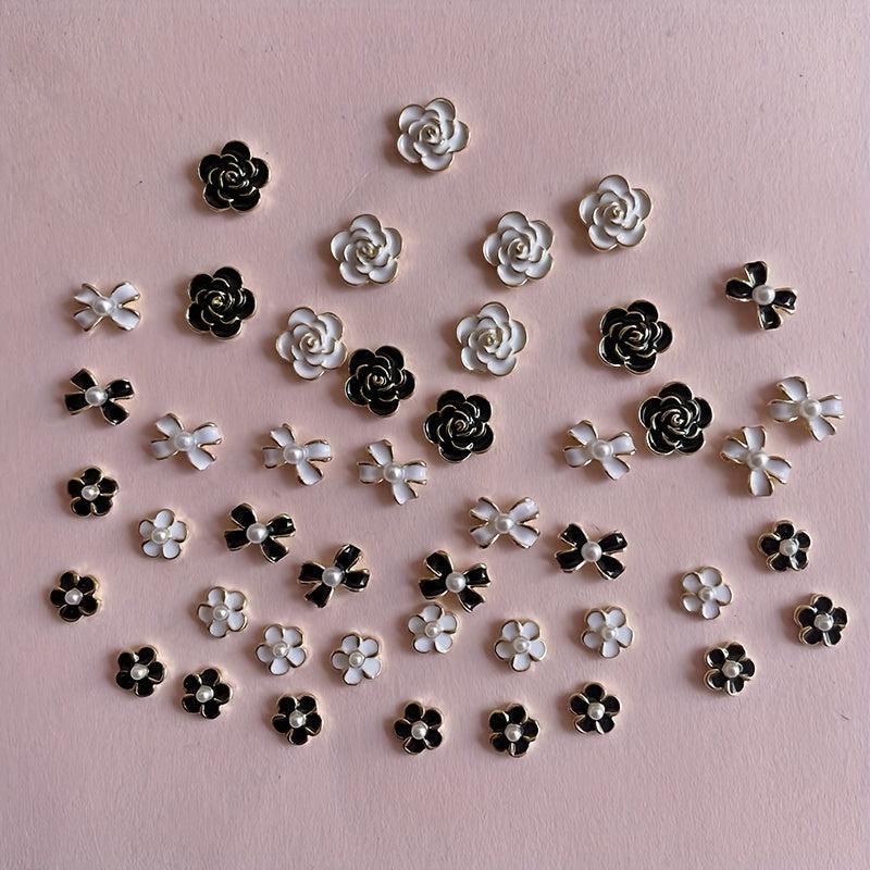 Camellia Nail Charms Bow Nail Ornament 6 Pcs