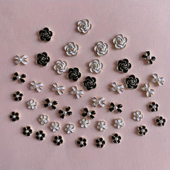 Camellia Nail Charms Bow Nail Ornament 6 Pcs