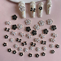 Camellia Nail Charms Bow Nail Ornament 6 Pcs