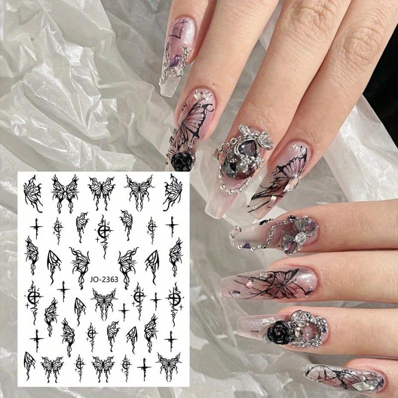 3D Nail Art Stickers Adhesive Rose Decals for DIY Manicure