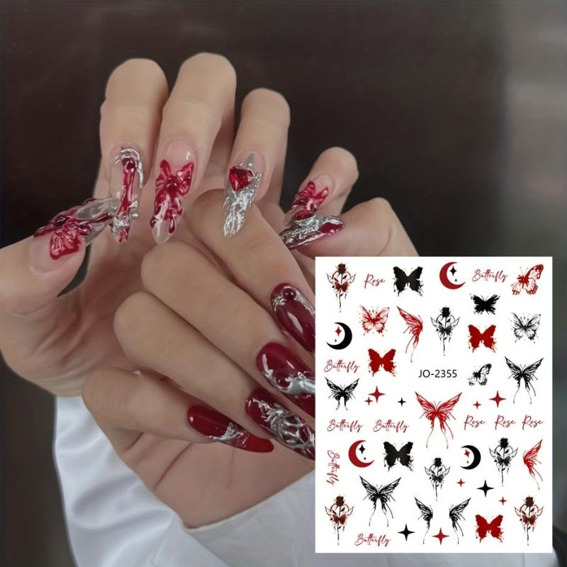 3D Nail Art Stickers Adhesive Rose Decals for DIY Manicure