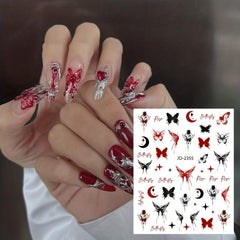 3D Nail Art Stickers Adhesive Rose Decals for DIY Manicure