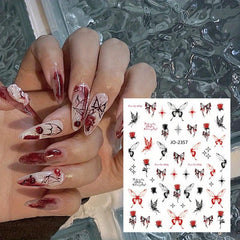 3D Nail Art Stickers Adhesive Rose Decals for DIY Manicure