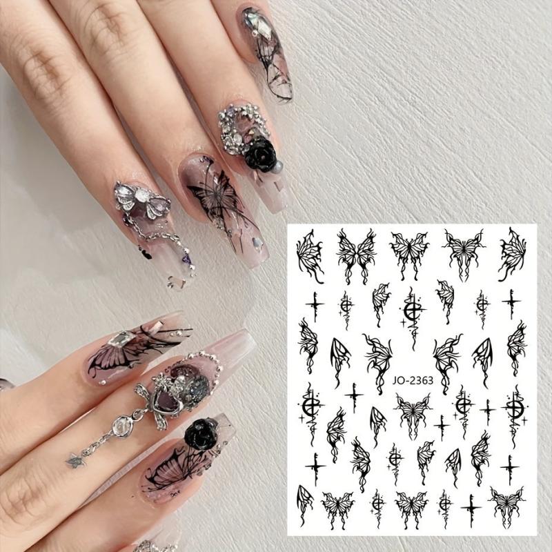 3D Nail Art Stickers Adhesive Rose Decals for DIY Manicure