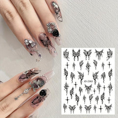 3D Nail Art Stickers Adhesive Rose Decals for DIY Manicure