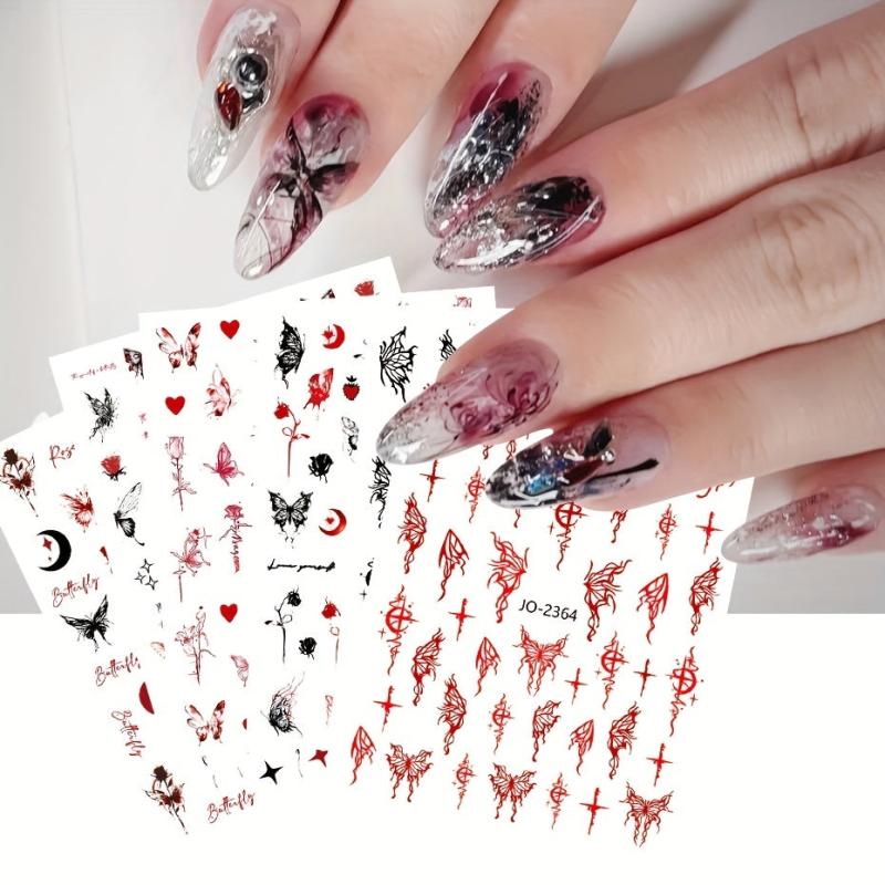 3D Nail Art Stickers Adhesive Rose Decals for DIY Manicure