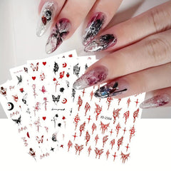 3D Nail Art Stickers Adhesive Rose Decals for DIY Manicure