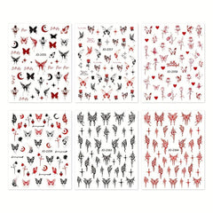 3D Nail Art Stickers Adhesive Rose Decals for DIY Manicure