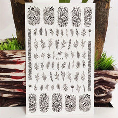 3D Plants Nail Stickers Bow Nail Decals for Women Spring Flower Jungle Designs