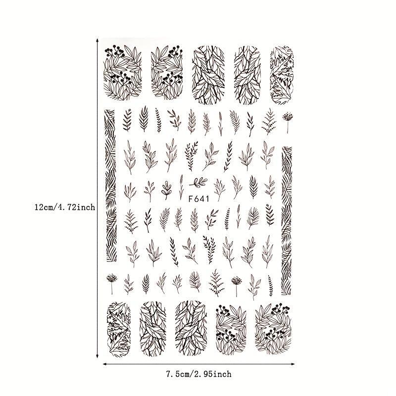 3D Plants Nail Stickers Bow Nail Decals for Women Spring Flower Jungle Designs