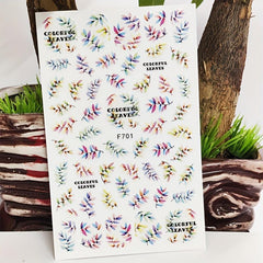 3D Plants Nail Stickers Bow Nail Decals for Women Spring Flower Jungle Designs