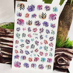 3D Plants Nail Stickers Bow Nail Decals for Women Spring Flower Jungle Designs