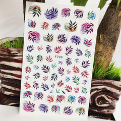 3D Plants Nail Stickers Bow Nail Decals for Women Spring Flower Jungle Designs