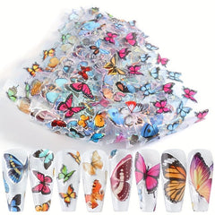 10pcs Holographic Butterfly Nail Foils Summer Decoration Set