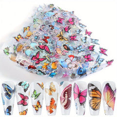 10pcs Holographic Butterfly Nail Foils Summer Decoration Set