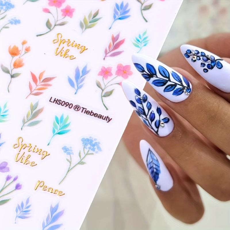 Summer Nail Art Sticker Flower Cherry Leaves Pattern Fun Stickers For Nail Art