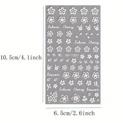 2pcs 5D Star Nail Stickers: Butterfly Heart Holo Glitter Decals