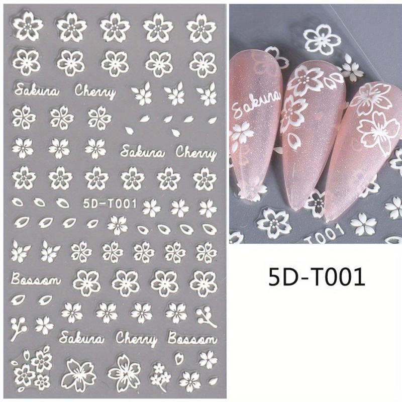 2pcs 5D Star Nail Stickers: Butterfly Heart Holo Glitter Decals
