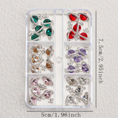 30pcs 3D Planet Nail Charms with Rhinestones, Saturn Nail Art Jewelry