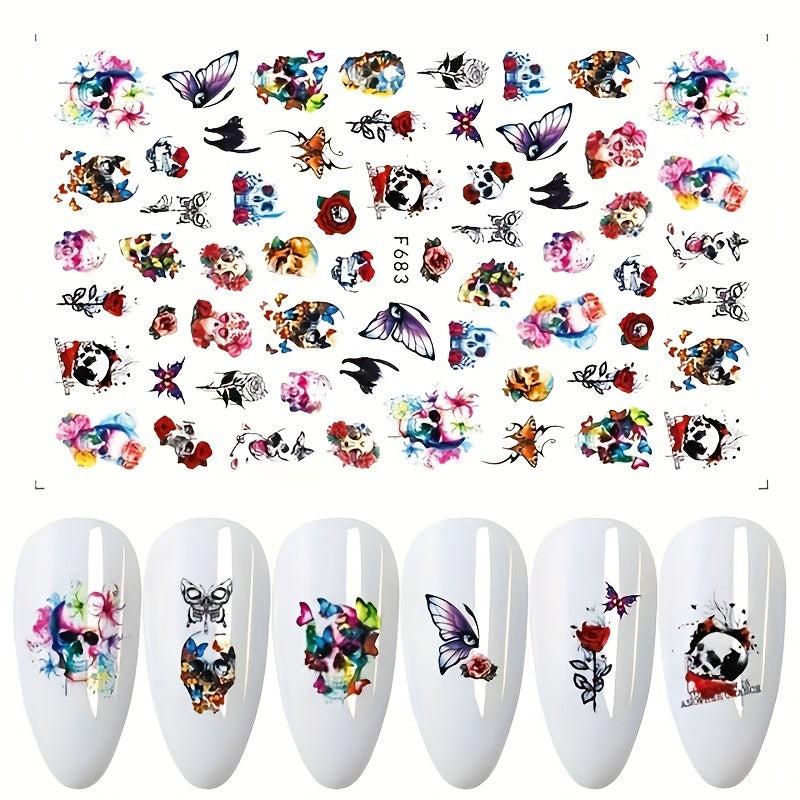 Halloween Christmas Nail Art Stickers Decals DIY Nail Art Decoration Supplies