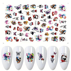 Halloween Christmas Nail Art Stickers Decals DIY Nail Art Decoration Supplies