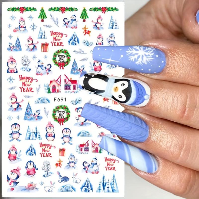 Halloween Christmas Nail Art Stickers Decals DIY Nail Art Decoration Supplies