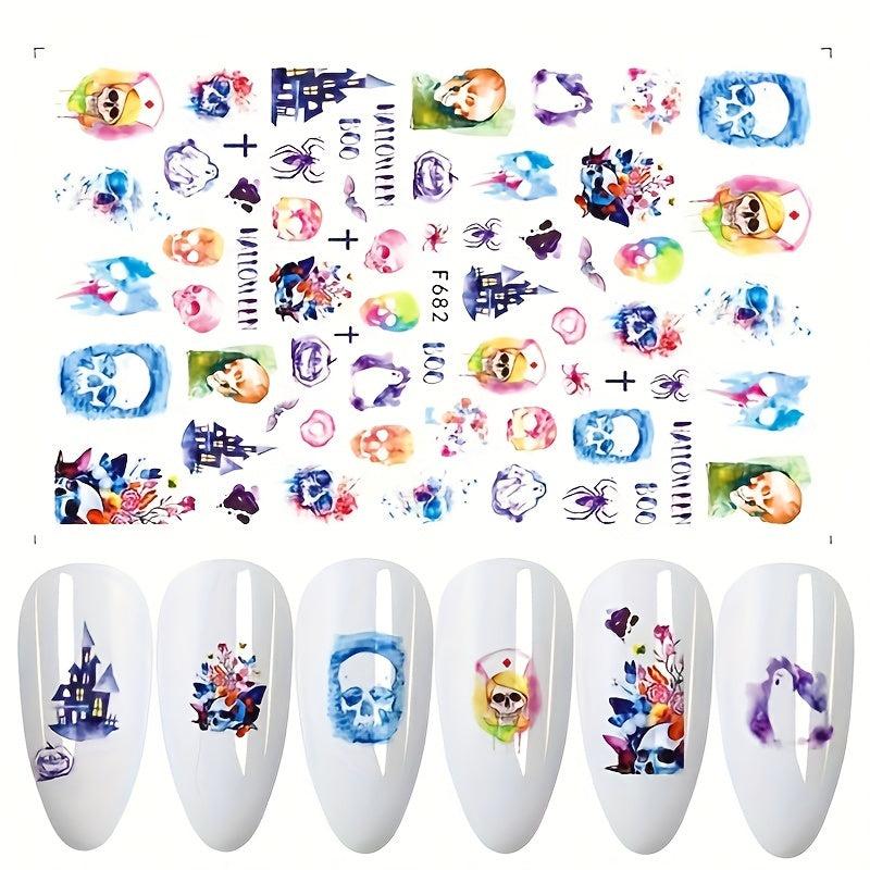 Halloween Christmas Nail Art Stickers Decals DIY Nail Art Decoration Supplies