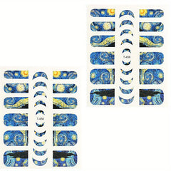 Sky Star and Moon Nail Art Stickers Self Adhesive Decals for DIY Nail Designs