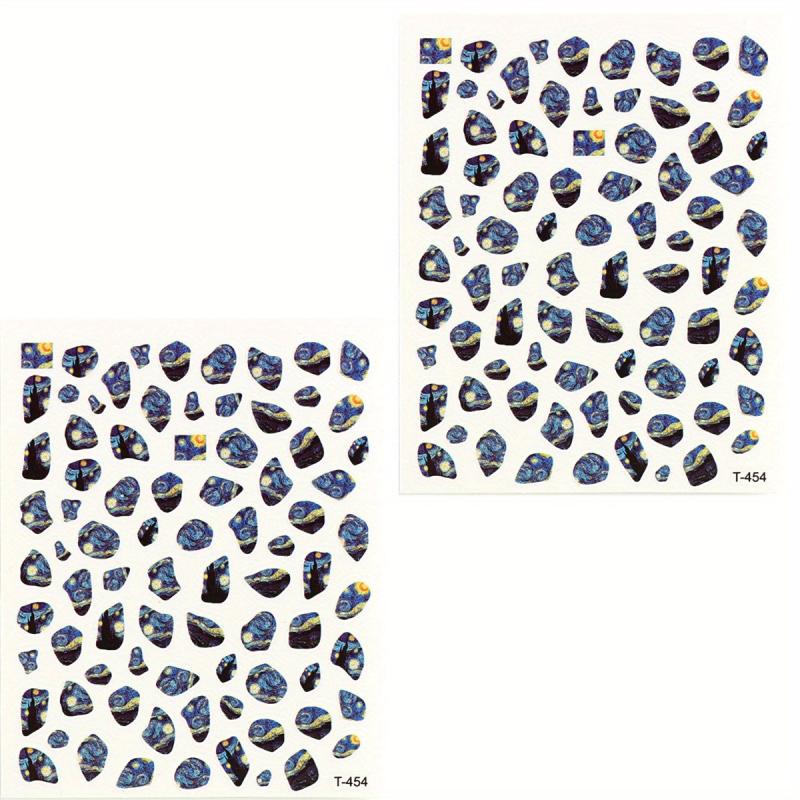 Sky Star and Moon Nail Art Stickers Self Adhesive Decals for DIY Nail Designs