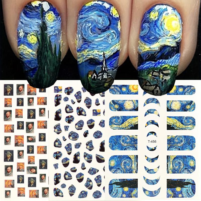 Sky Star and Moon Nail Art Stickers Self Adhesive Decals for DIY Nail Designs