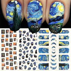 Sky Star and Moon Nail Art Stickers Self Adhesive Decals for DIY Nail Designs