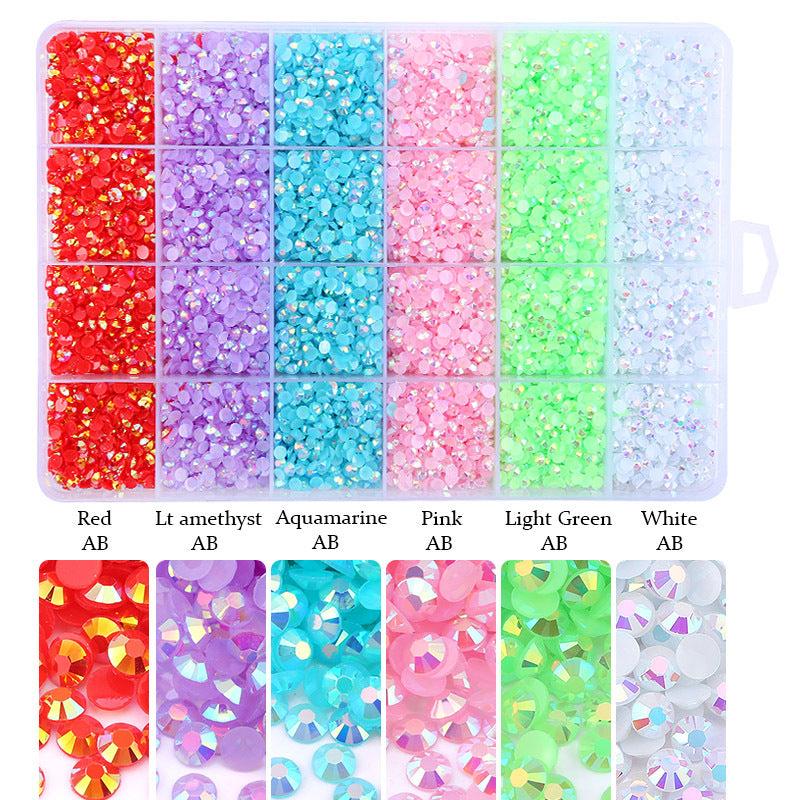Flat Back Round Nail Art Rhinestones Jelly Gems for Decoration