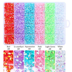 Flat Back Round Nail Art Rhinestones Jelly Gems for Decoration