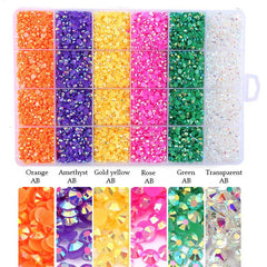 Flat Back Round Nail Art Rhinestones Jelly Gems for Decoration