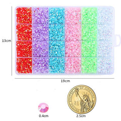 Flat Back Round Nail Art Rhinestones Jelly Gems for Decoration