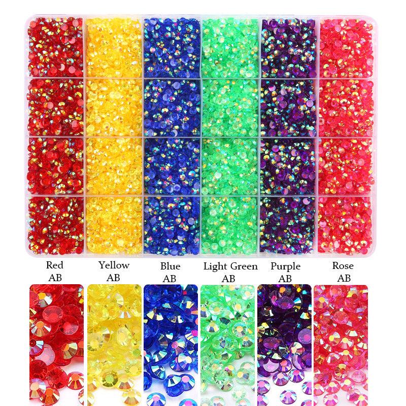 Flat Back Round Nail Art Rhinestones Jelly Gems for Decoration