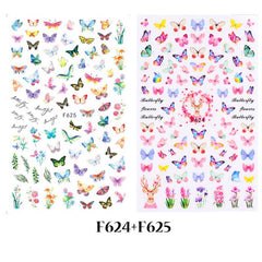 Floral & Butterfly Nail Art Stickers Adhesive Decals