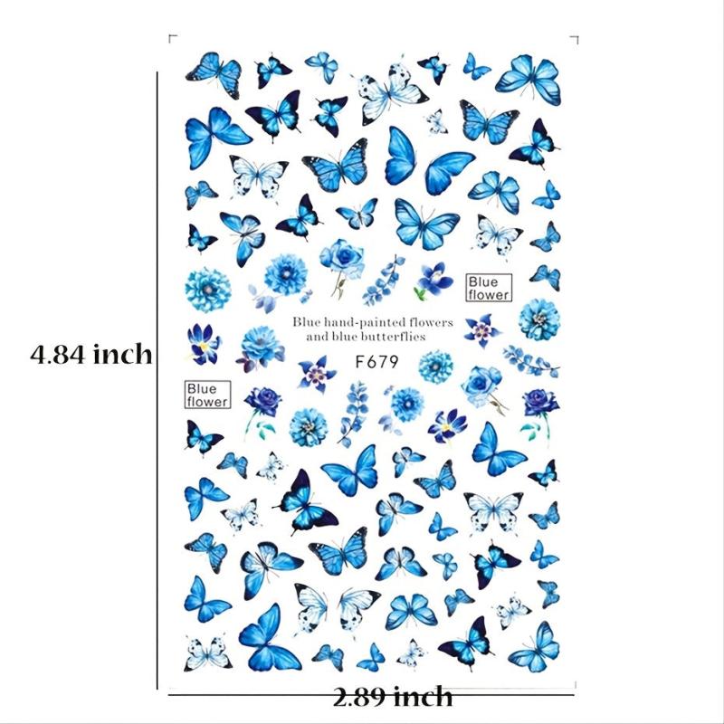 Floral & Butterfly Nail Art Stickers Adhesive Decals